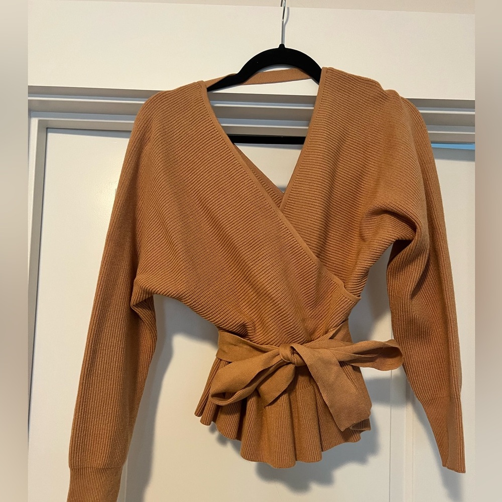 Wrap Sweater with Tie Waist